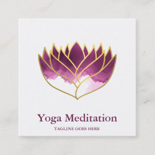 Lotus Blume Yoga Instruktor Wellness Quadratische Visitenkarte