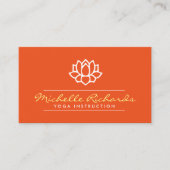 Lotus Blume Yoga Lehrer, Life Coach Orange Visitenkarte (Vorderseite)