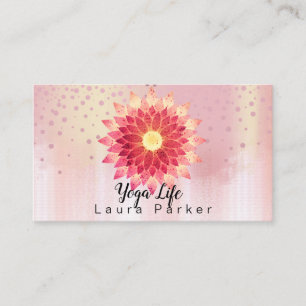 Lotus Blume Yoga Life Coach Rose Gold Business Visitenkarte