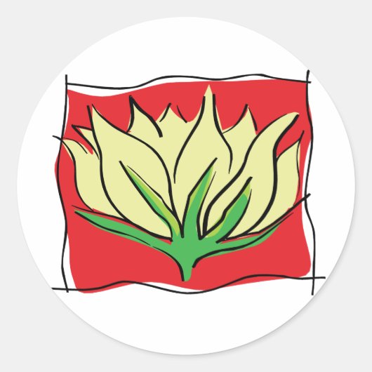 Lotus Blume Yoga Runder Aufkleber (Vorderseite)