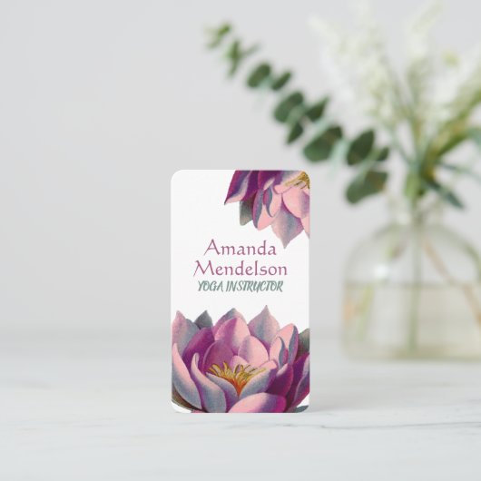 Lotus Blume Yoga Wellness-Center Fitness Visitenkarte (Stehend Vorderseite)