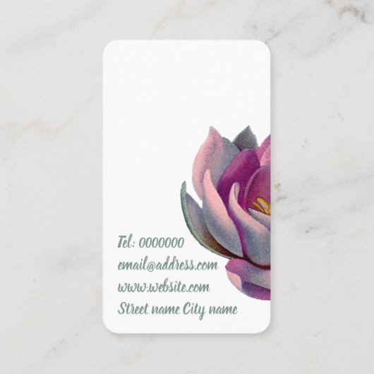 Lotus Blume Yoga Wellness-Center Fitness Visitenkarte (Rückseite)