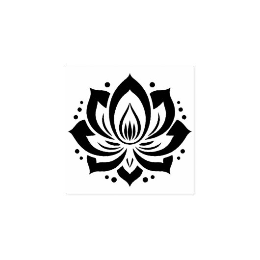 LOTUS BLUME-Zeichen Gummistempel (Prägung)