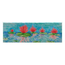 Lotus-Blume Zeichnend Foto Print