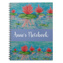 Lotus-Blume Zeichnend Notebook Notizblock