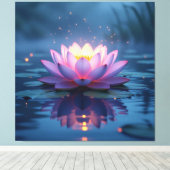 „Lotus – Blüte der Reinheit und Erleuchtung“ Leinwanddruck (Insitu (Holzboden))
