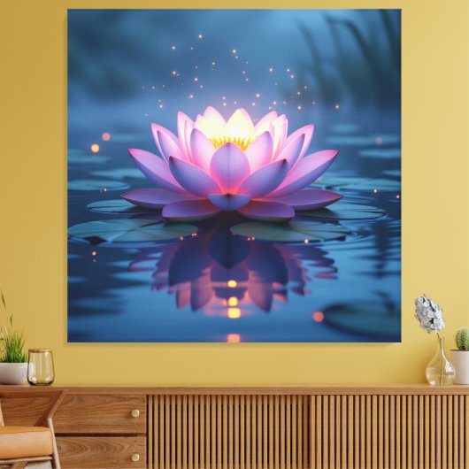 „Lotus – Blüte der Reinheit und Erleuchtung“ Leinwanddruck (Insitu (Wohnzimmer))