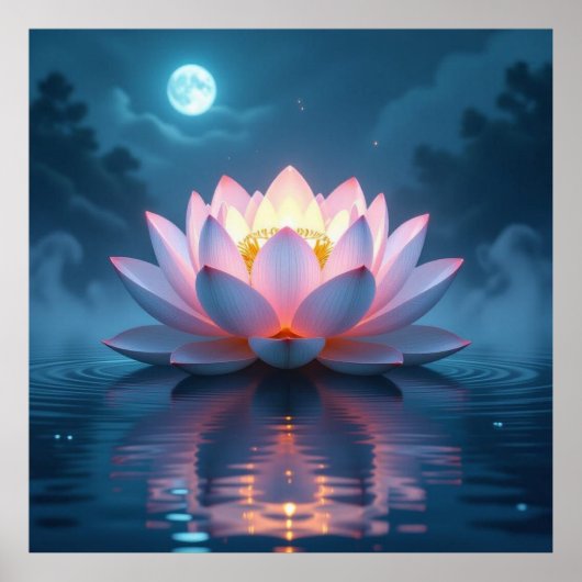 „Lotus – Blüte der Reinheit und Erleuchtung“ Poster (Vorne)