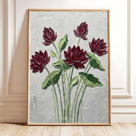 Lotus Botanical Minimalistische Wandkunst Leinwand Poster