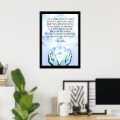 Lotus Buddha Blume Zitat Blue Poster 2 (Heimbüro)
