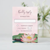 Lotus Buddhist Wedding RSVP Einladung (Stehend Vorderseite)