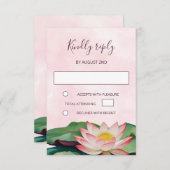 Lotus Buddhist Wedding RSVP Einladung (Vorne/Hinten)