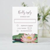 Lotus Buddhist Wedding RSVP Einladung (Stehend Vorderseite)