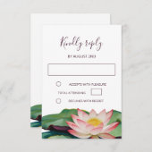 Lotus Buddhist Wedding RSVP Einladung (Vorne/Hinten)