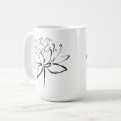 Lotus Calligraphy (Black) Kaffeetasse (Vorderseite Links)