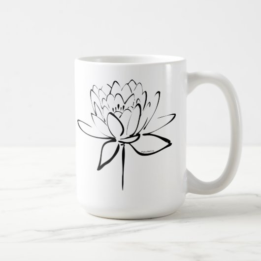 Lotus Calligraphy (Black) Kaffeetasse (Rechts)