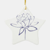 Lotus Calligraphy (blau) Keramik Ornament (Hinten)