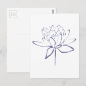 Lotus Calligraphy (blau) Postkarte (Vorne/Hinten)