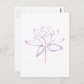 Lotus Calligraphy (Lavender) Postkarte (Vorne/Hinten)