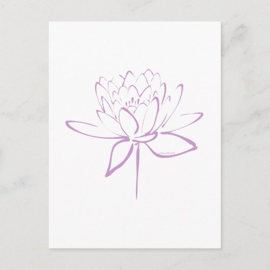 Lotus Calligraphy (Lavender) Postkarte (Vorderseite)