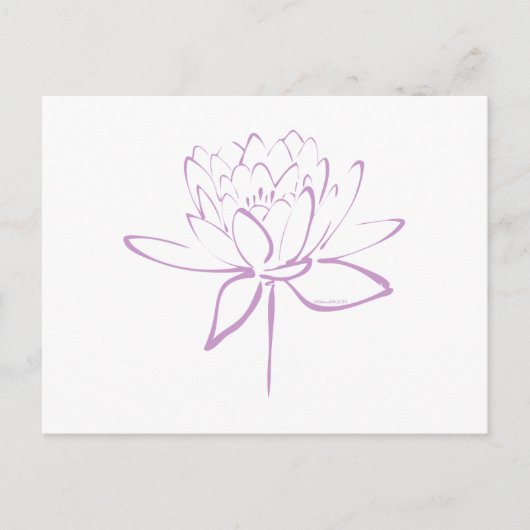 Lotus Calligraphy (Lavender) Postkarte (Vorderseite)