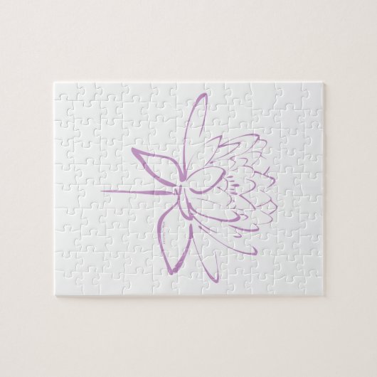 Lotus Calligraphy (Lavender) Puzzle (Horizontal)