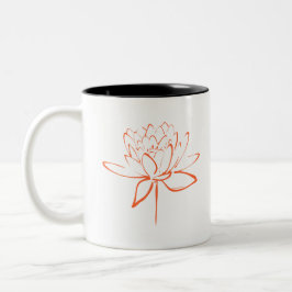 Lotus Calligraphy (Orange) Zweifarbige Tasse