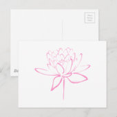 Lotus Calligraphy (Pink) Postkarte (Vorne/Hinten)