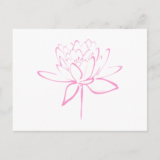 Lotus Calligraphy (Pink) Postkarte (Vorderseite)