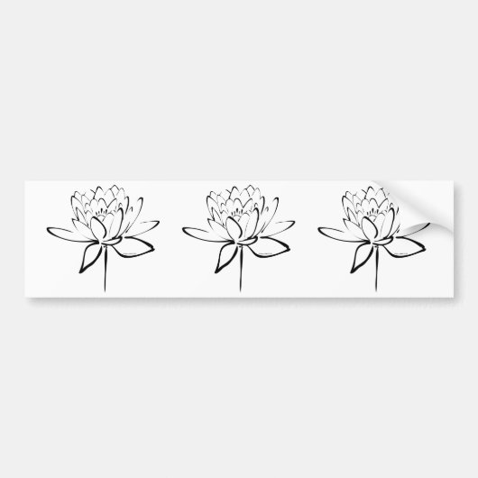 Lotus Calligraphy (schwarz) Autoaufkleber (Vorne)