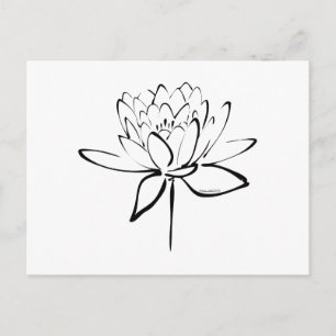 Lotus Calligraphy (schwarz) Postkarte