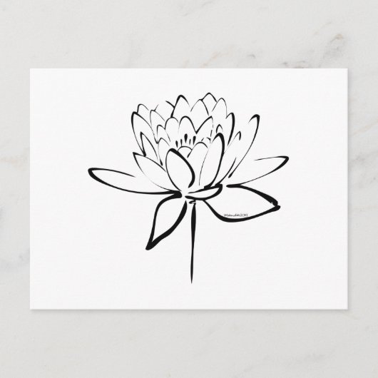Lotus Calligraphy (schwarz) Postkarte (Vorderseite)