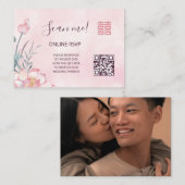 Lotus Chinese Wedding QR Code UAWG Online Begleitkarte (Vorne/Hinten)