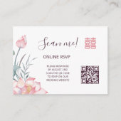Lotus Chinese Wedding QR Code UAWG Online Begleitkarte (Vorderseite)