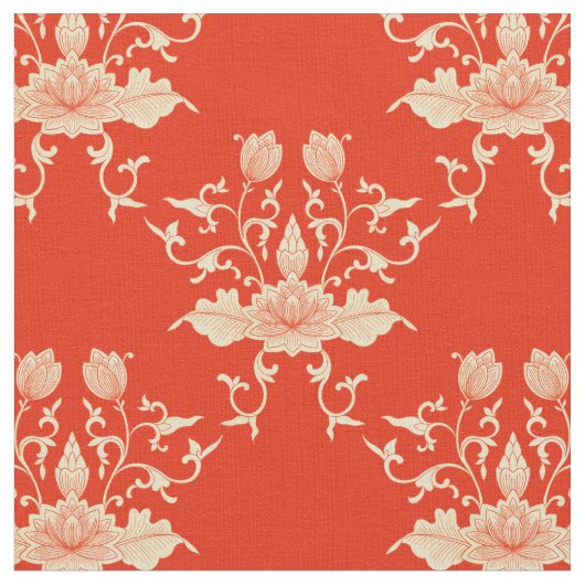 Lotus | Chinoiserie Blumenstil Stoff (Nahaufnahme)
