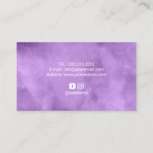 Lotus Circle Pinselstrich Yoga Wellness Lila Visitenkarte (Rückseite)