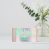 Lotus Confetti Gold Holographic Ink Rose Gold Visitenkarte (Stehend Vorderseite)