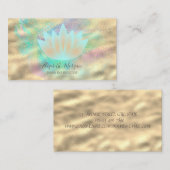 Lotus Confetti Gold Holographic Ink Visitenkarte (Vorne/Hinten)