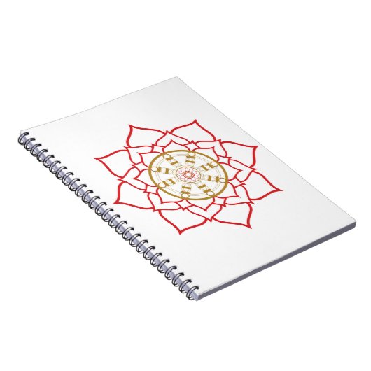 Lotus Dharma Wheel Notebook Notizblock (Rechte Seite)