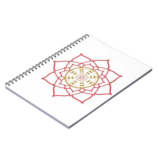 Lotus Dharma Wheel Notebook Notizblock (Linke Seite)