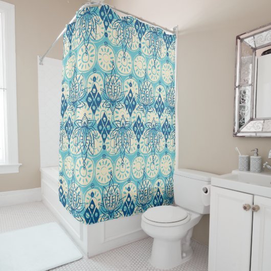 Lotus diamond blau duschvorhang (Beispiel)