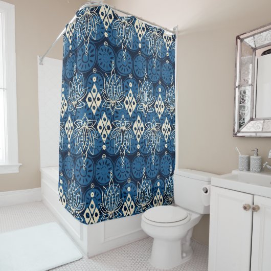 Lotus diamond indigo duschvorhang (Beispiel)