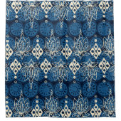 Lotus diamond indigo duschvorhang (Vorderseite)