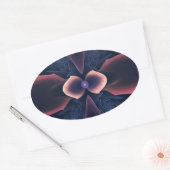 Lotus Digitale Abstrakte Kunst Ovaler Aufkleber (Umschlag)