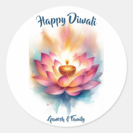 Lotus Diwali Runder Aufkleber