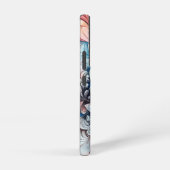 Lotus Dream Navy und Blush Watercolor Samsung Galaxy Hülle (Rechte Seite)