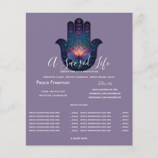 Lotus-Erwachen | Hamsa-Hand-Design Flyer (Vorne)