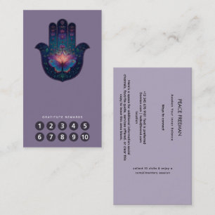 Lotus-Erwachen Hamsa-Hand-Design Visitenkarte