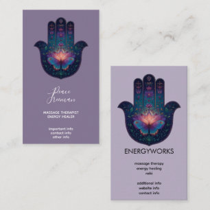 Lotus-Erwachen   Hamsa-Hand-Design Visitenkarte