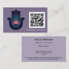 Lotus-Erwachen | Hamsa-Hand-Design Visitenkarte